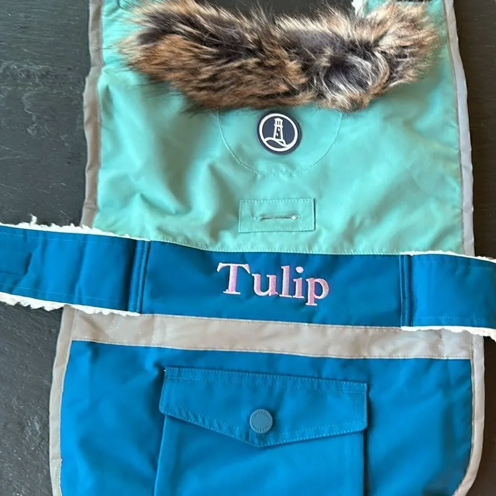 Land’s End expedition fur WARM fleece lined coat TULIP Personalized resistant S